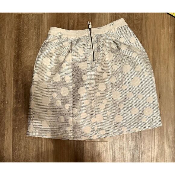 Anthropologie Maeve Anya Dotted Jacquard Mini Skirt White Blue Women's Size 6 - Picture 3 of 8